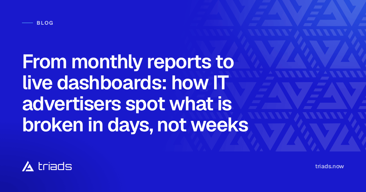 From monthly reports to live dashboards: how IT advertisers spot what is broken in days, not weeks